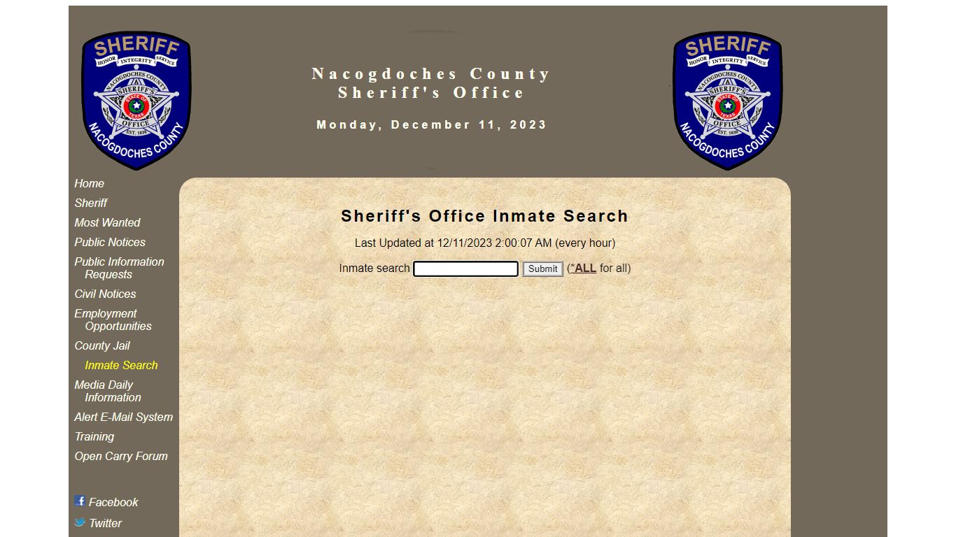 Nacogdoches County Inmate Search and Jail Roster